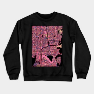 St. Petersburg Map Pattern in Purple & Pink Crewneck Sweatshirt